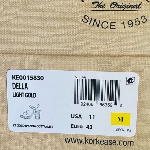 NEW KORK-EASE Della Slingback Platform Sandal In Light Gold Size 11M - Picture 6 of 6